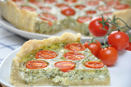 Quiche mit Mangold und Tomaten