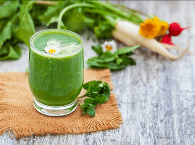 Gruener Spinat Brokkoli-Smoothie